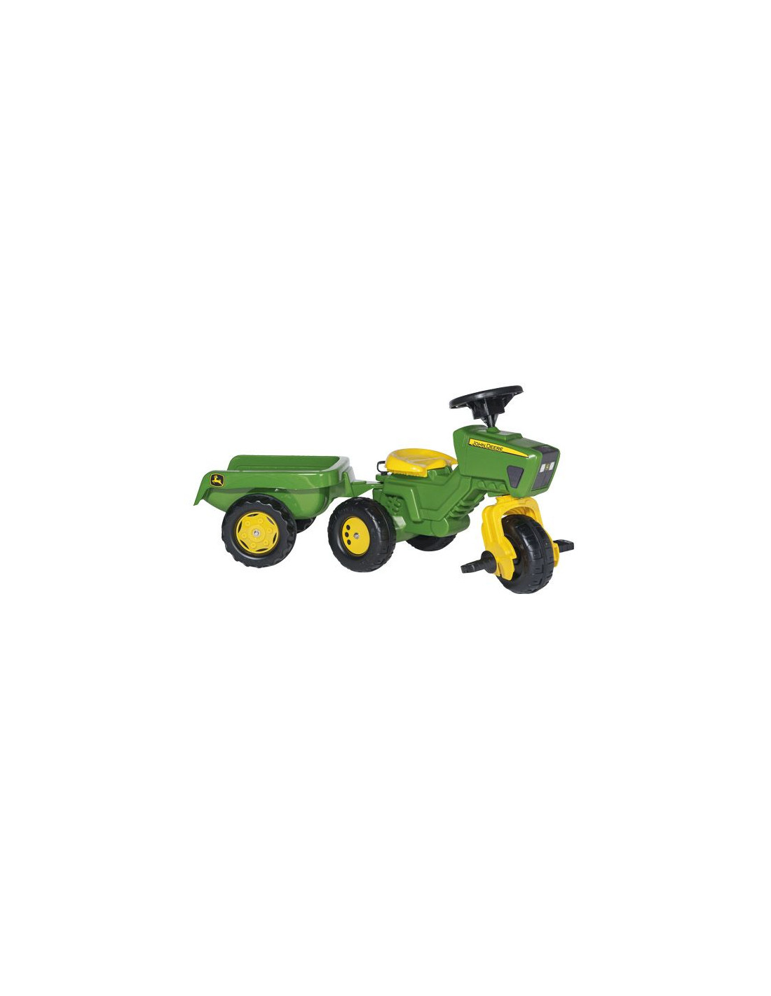 Tracteur à pédales John Deere 3 roues + remorque • Jardiman
