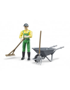 Figurine de fermier avec les accessoires